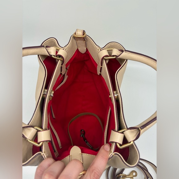 Dooney & Bourke Florentine Leather Brenna Bag in Color Bone RARE - Picture 7 of 8